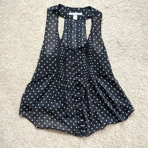 American Rag Elegant Black Polkadot Top